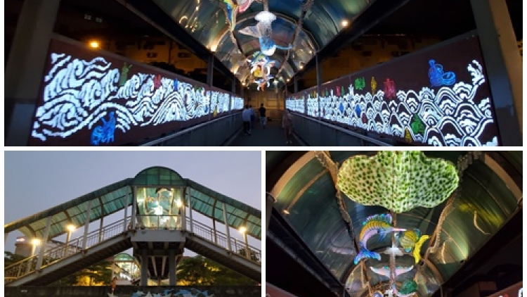 Cầu đi bộ Trần Nhật Duật - Hà Nội biến hình thành công trình nghệ thuật