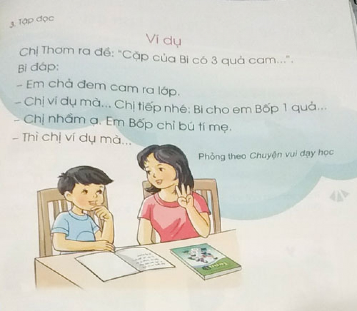Bài tập đọc "Ví dụ" bị phụ huynh cho là không nhiều ý nghĩa nhân văn