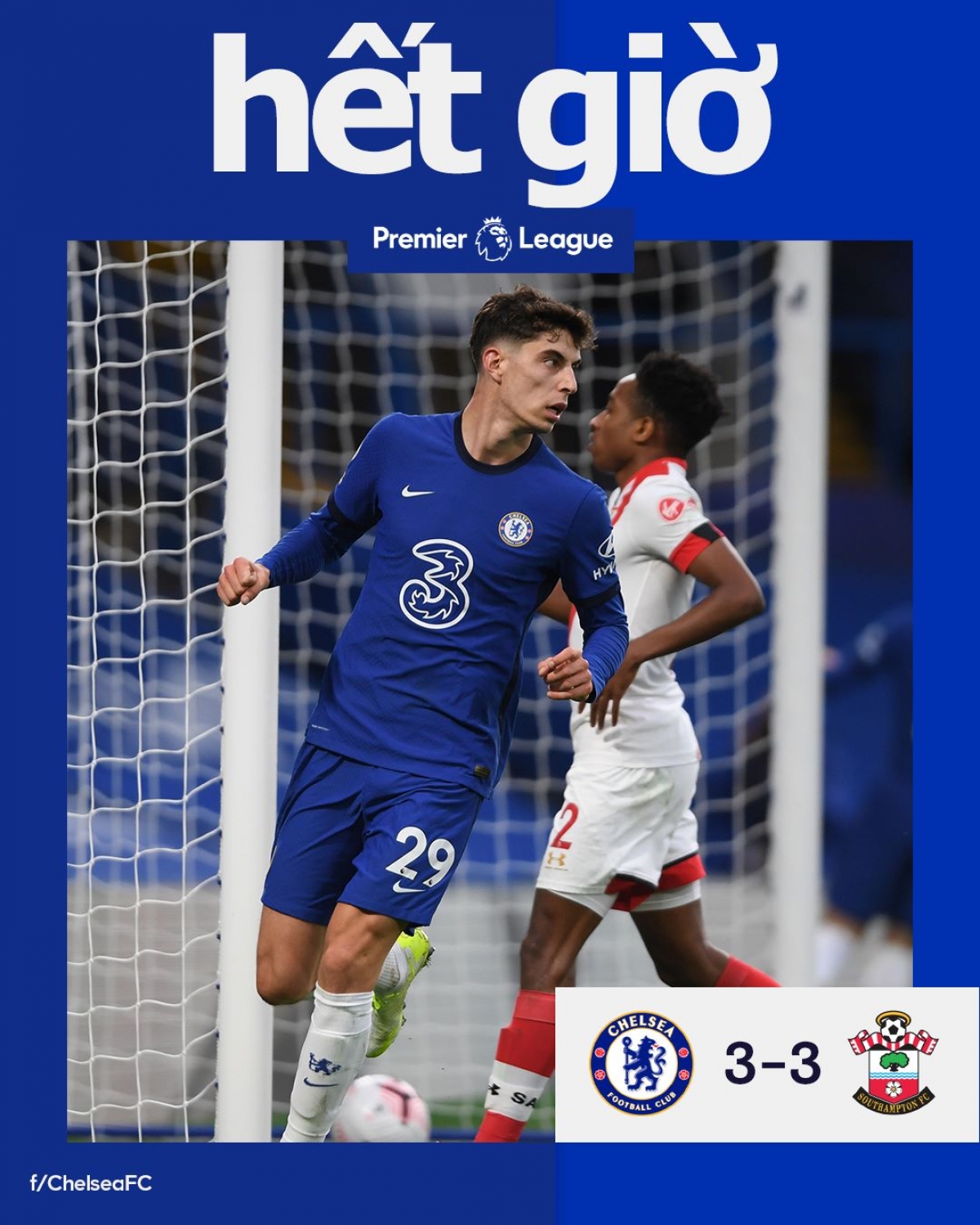 Chelsea rơi chiến thắng ở phút cuối (Ảnh: Chelsea FC)