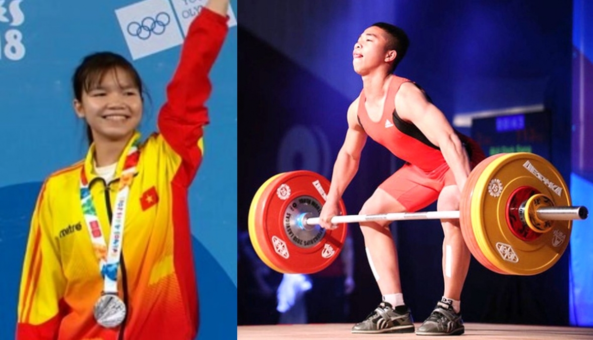 Hai VĐV Nguyễn Thị Thu Trang và Bùi Đình Sáng