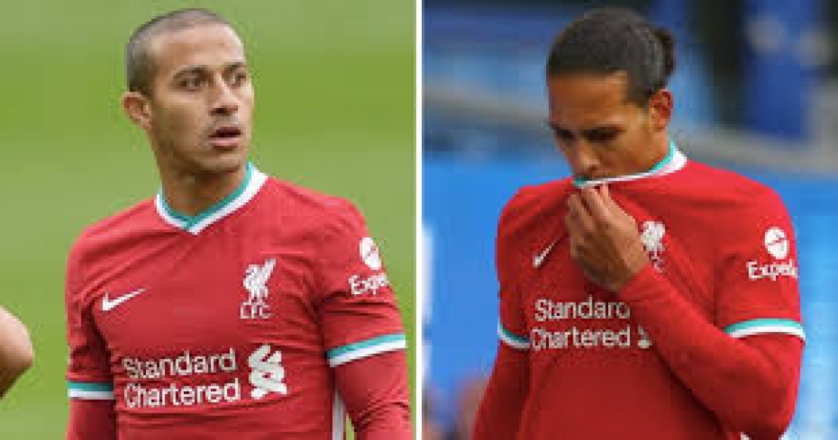 Thiago Alcantara và Virgil van Dijk đang dính chấn thương