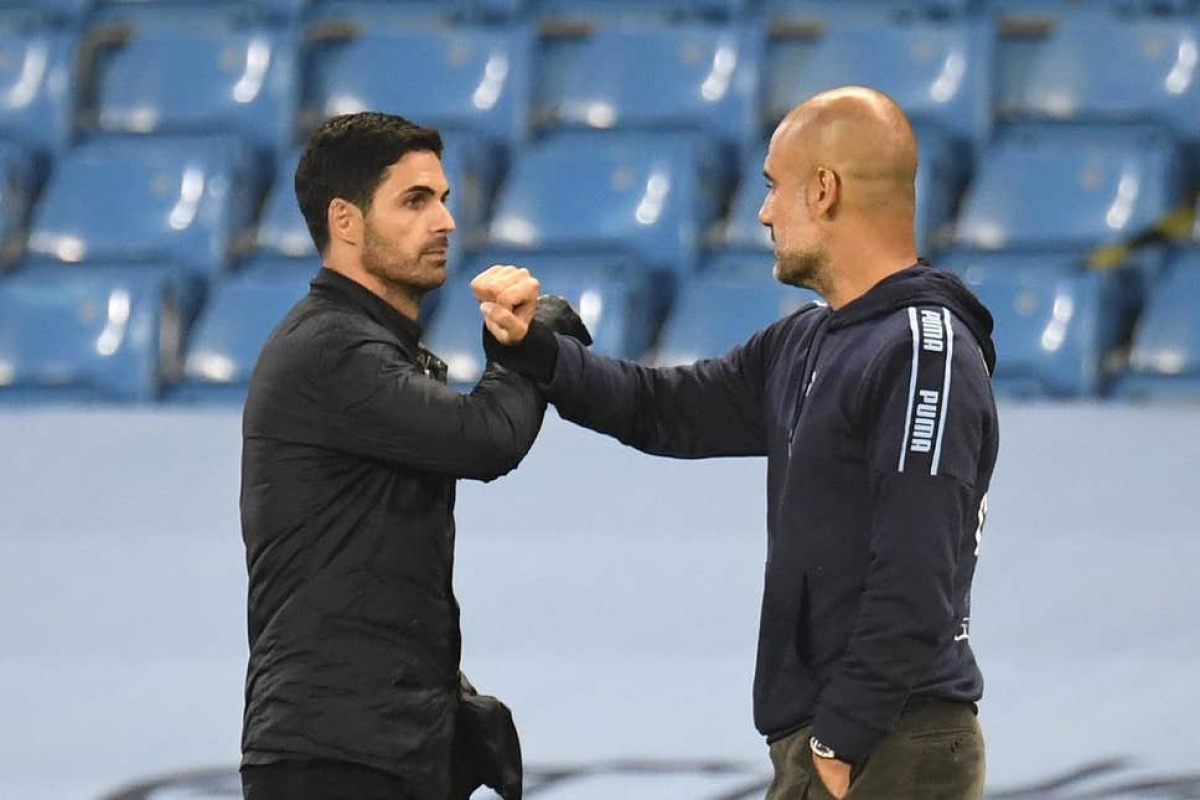 Bộ đội HLV Mikel Arteta và Pep Guardiola gặp lại nhau ở tứ kết cúp Liên đoàn Anh