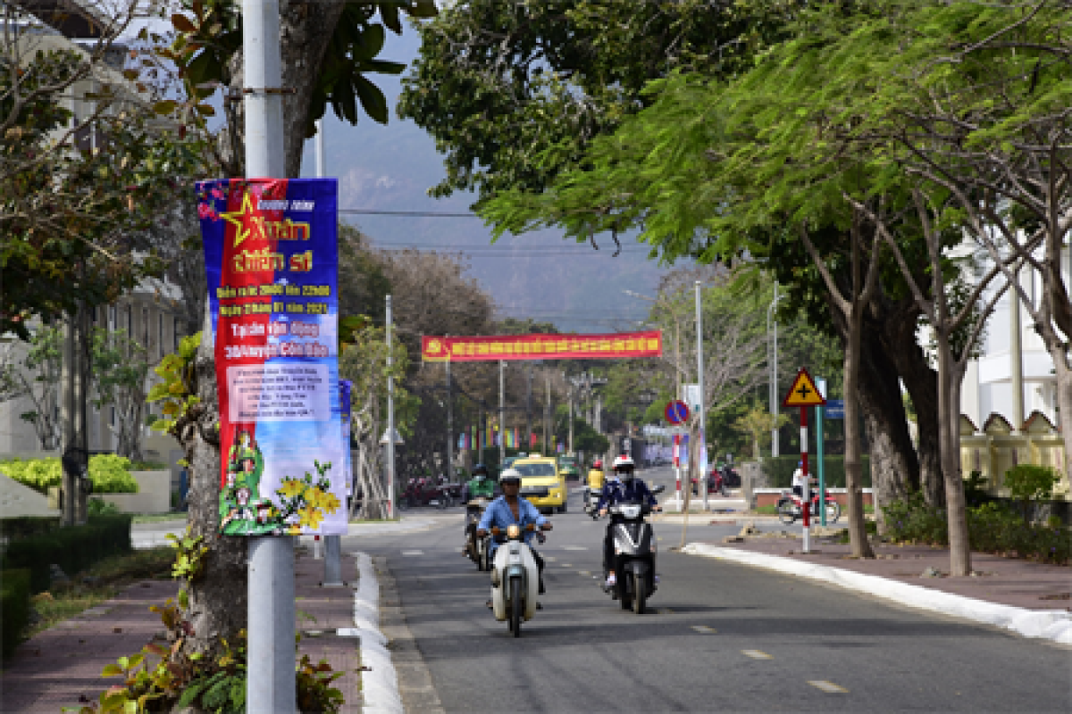 Sắc xuân trên các tuyến đường huyện đảo
