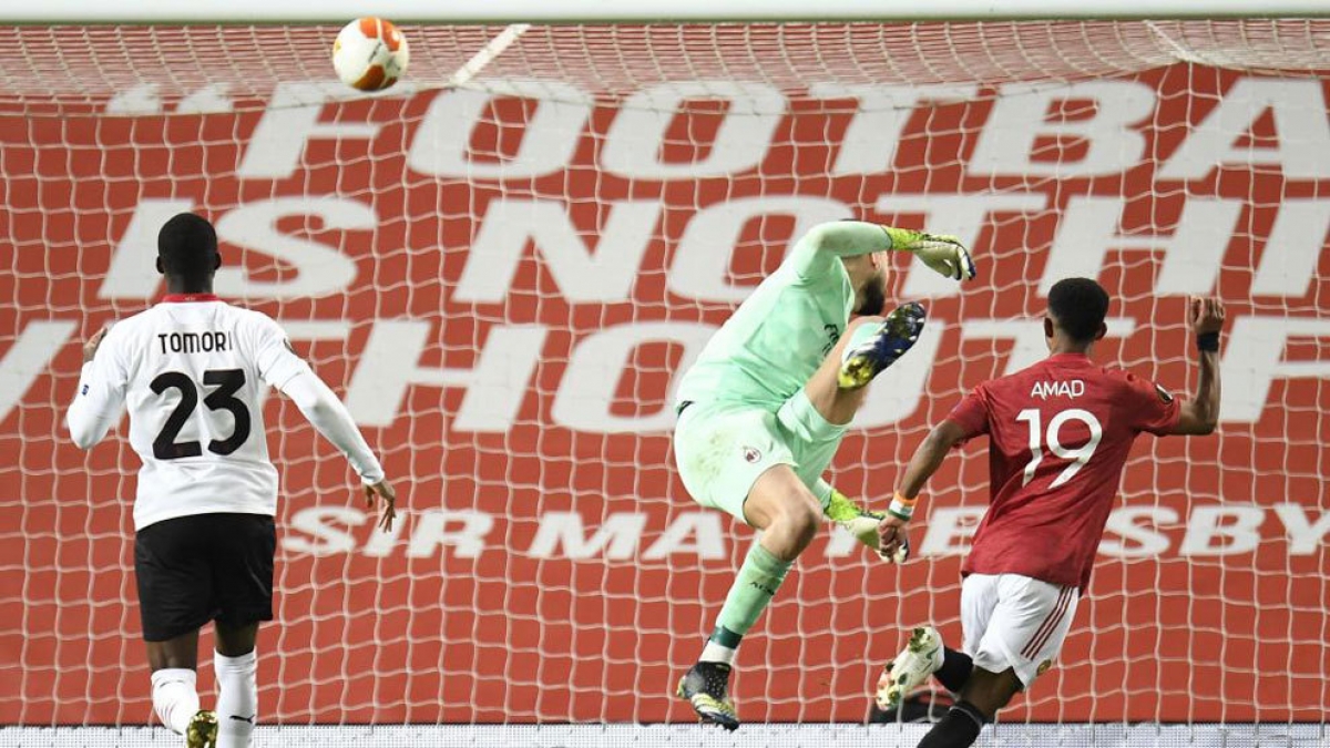 Amad Diallo đánh đầu mở tỷ số cho Man United (Ảnh: Internet)