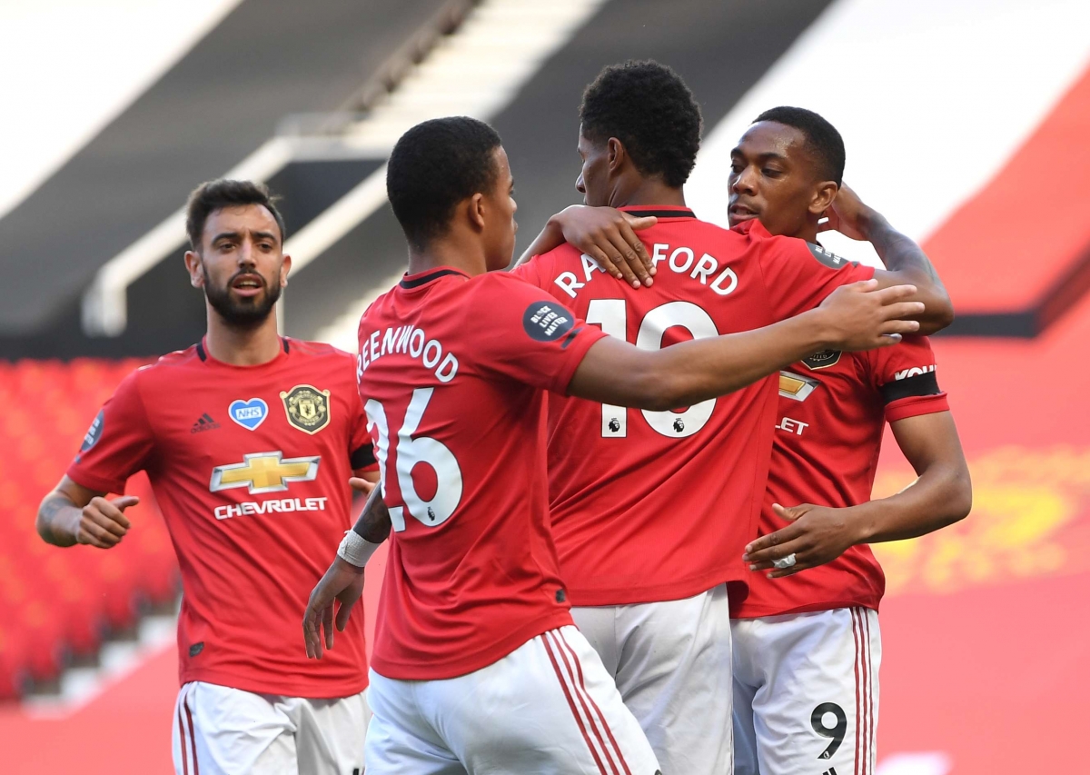 Bộ tứ tấn công của MU: Bruno Fernandes, Mason Greenwood, Marcus Rashford, Anthony Martial (Ảnh: Internet)