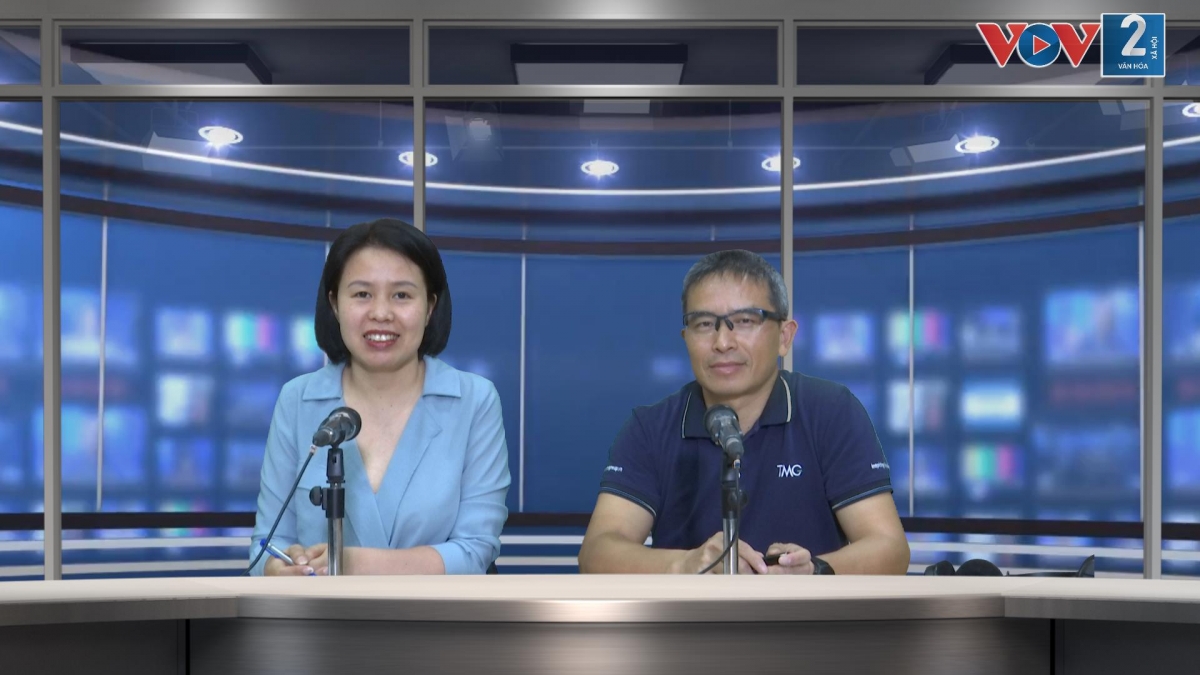 Ông Trần Trọng Kiên - Chủ tịch Hội đồng Tư vấn Du lịch (TAB), Chủ tịch - TGĐ Thiên Minh Group trao đổi trực tiếp tại phòng thu VOV2