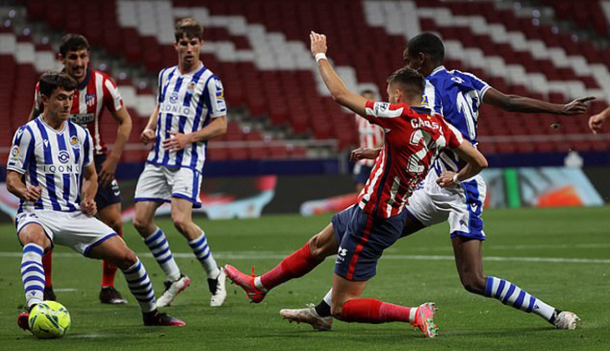 Carrasco mở tỷ số cho Atletico (Ảnh: Internet)