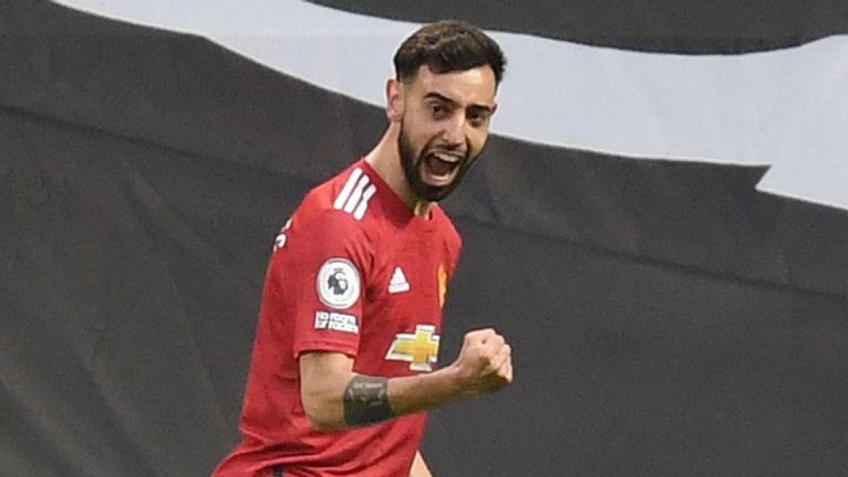 Bruno Fernandes khơi mào cho cuộc rượt đuổi tỷ số kịch tính giữa MU và Liverpool (Ảnh: Internet)