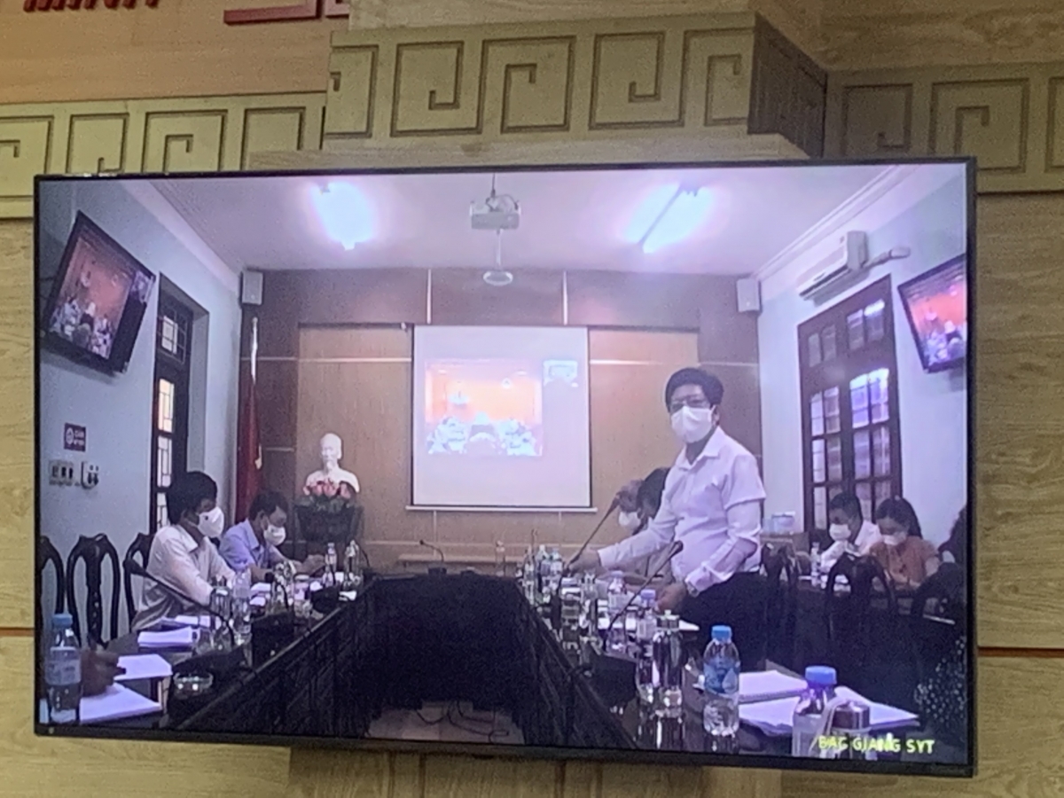 Điểm cầu Bắc Giang báo cáo tình hình dịch