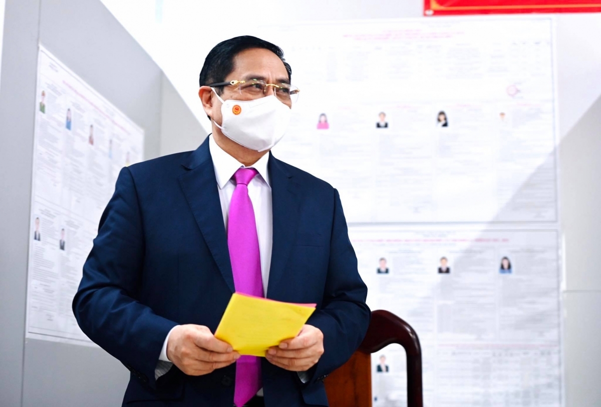 Thủ tướng Phạm Minh Chính thực hiện trách nhiệm và quyền công dân tại quận Ninh Kiều, thành phố Cần Thơ