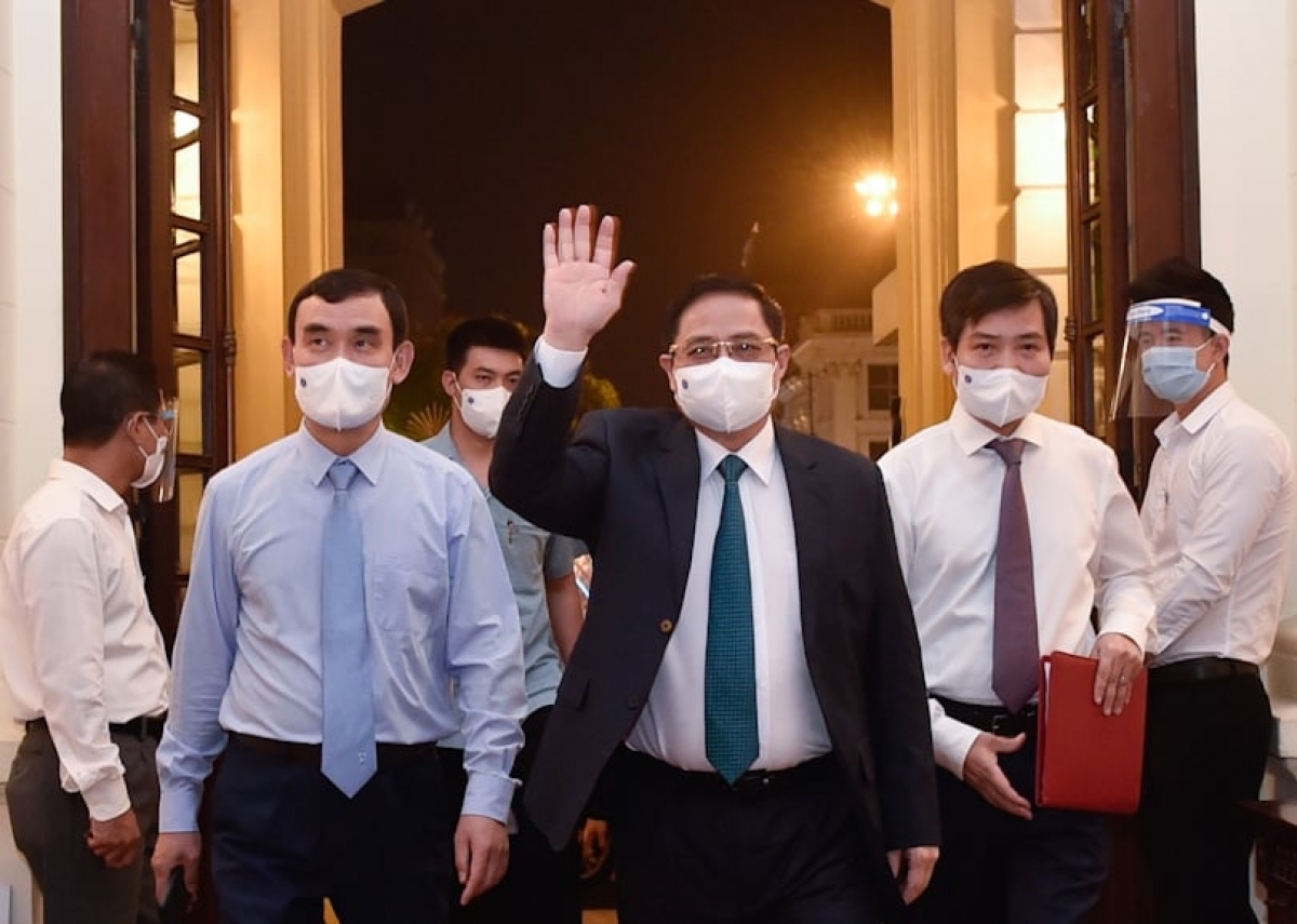 Thủ tướng Chính phủ Phạm Minh Chính dự Lễ ra mắt Quỹ vắc xin
phòng chống COVID-19.