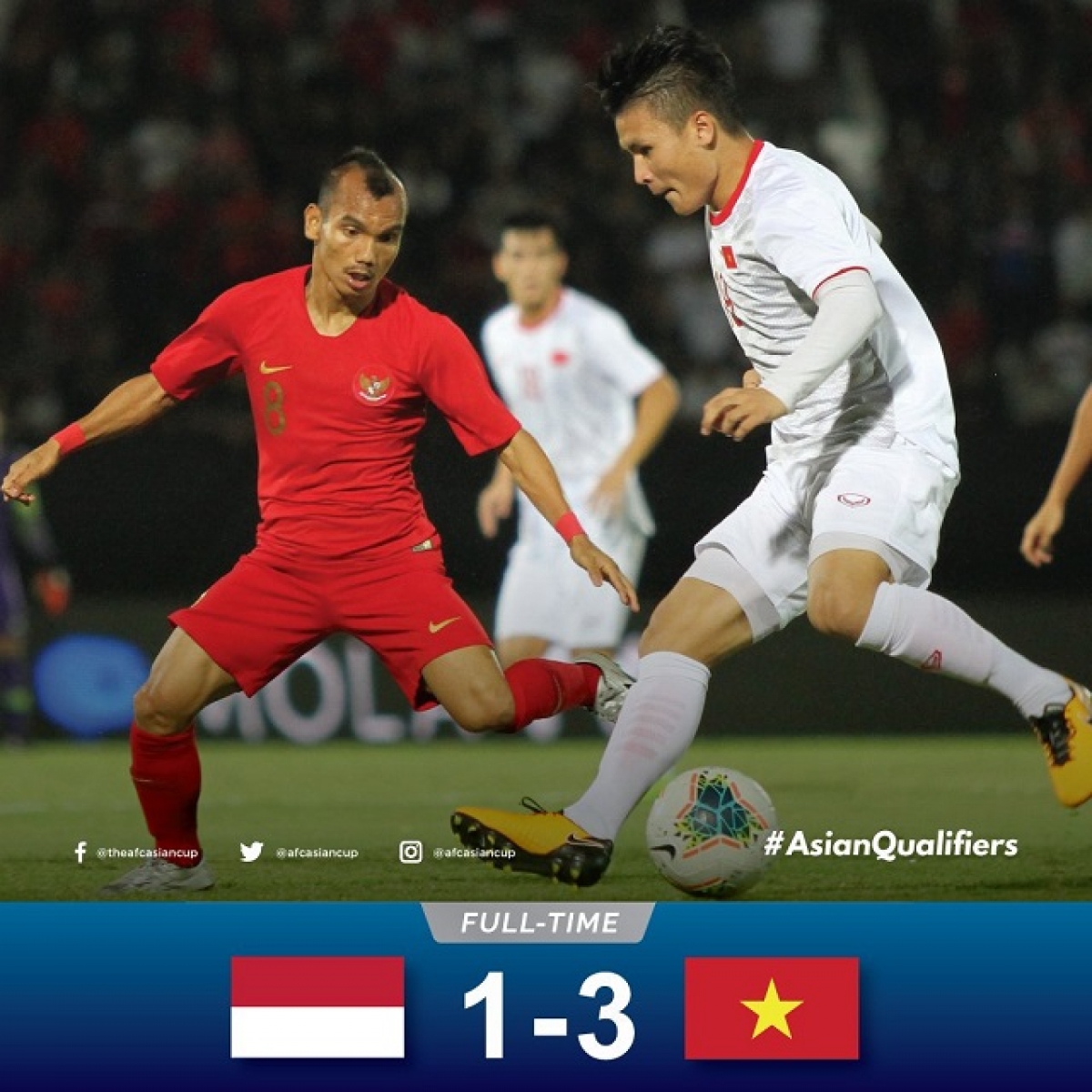 Trận lượt đi, tuyển Việt Nam thắng thuyết phục 3-1 trên sân Indonesia