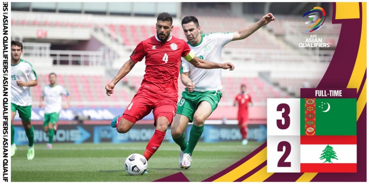 Turkmenistan bất ngờ đánh bại Li-băng với tỷ số 3-2