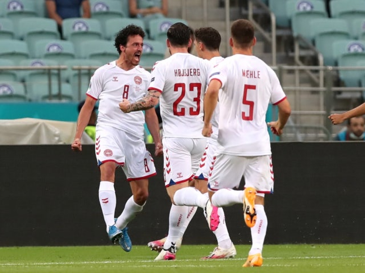 Cú đánh đầu của Thomas Delaney chính là bước ngoặt trận đấu giữa Đan Mạch với CH Séc