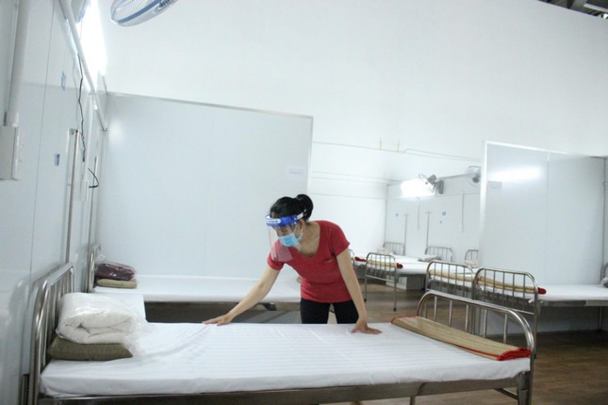 Giường bệnh được chuẩn bị sẵn sàng đón bệnh nhân Covid-19
