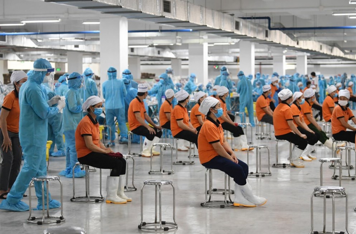 Tiến hành lấy mẫu cho công nhân KCN ở Đồng Nai