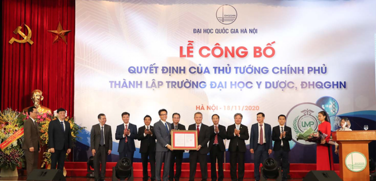 Ngày 27/10/2020, Thủ tướng Chính phủ đã ký Quyết định số 1666/QĐ-TTg về việc thành lập Trường Đại học Y Dược thuộc Đại học Quốc gia Hà Nội trên cơ sở nâng cấp và phát triển Khoa Y Dược.
