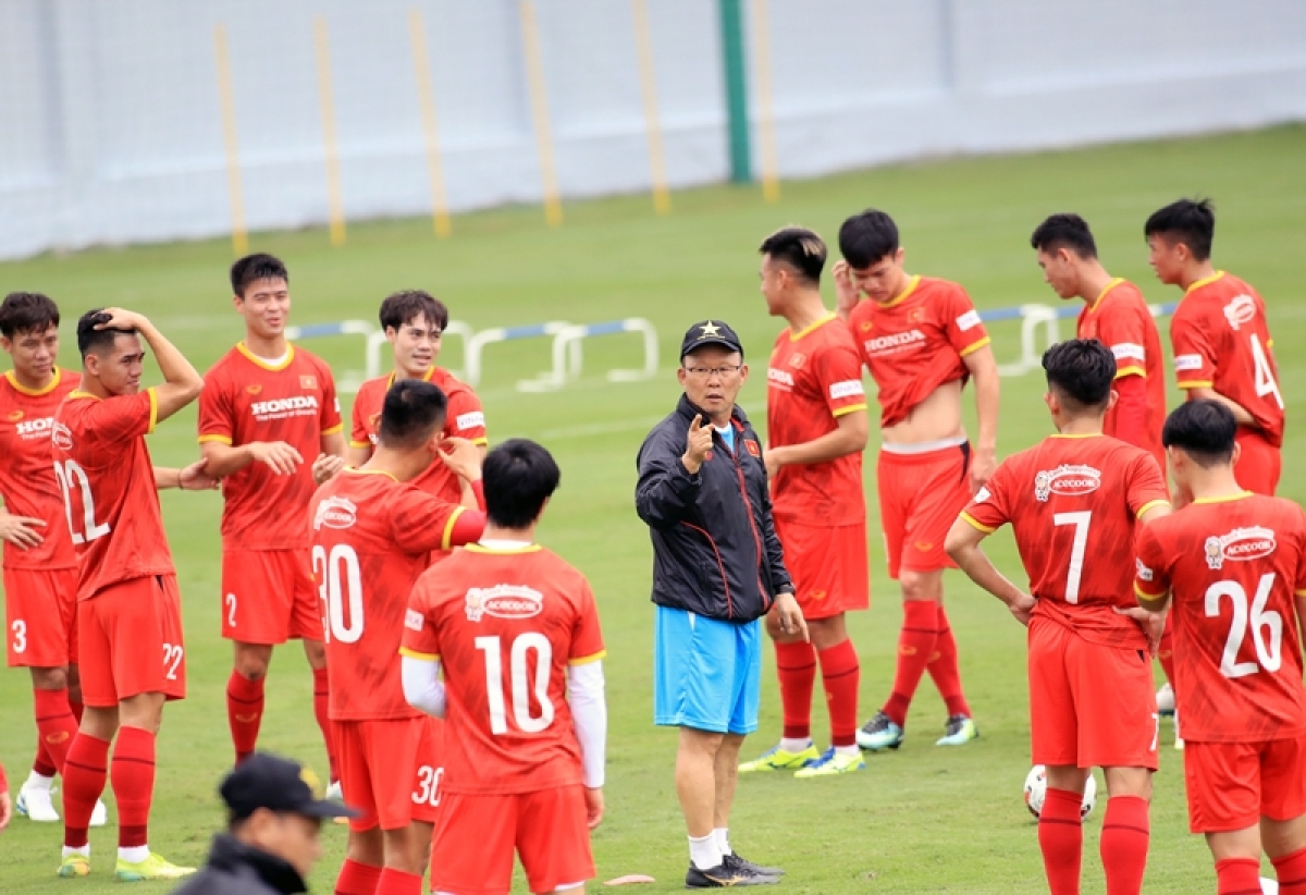 HLV Park Hang Seo chỉ đạo các học trò chuẩn bị cho vòng loại thứ 3 World Cup 2022, khu vực châu Á