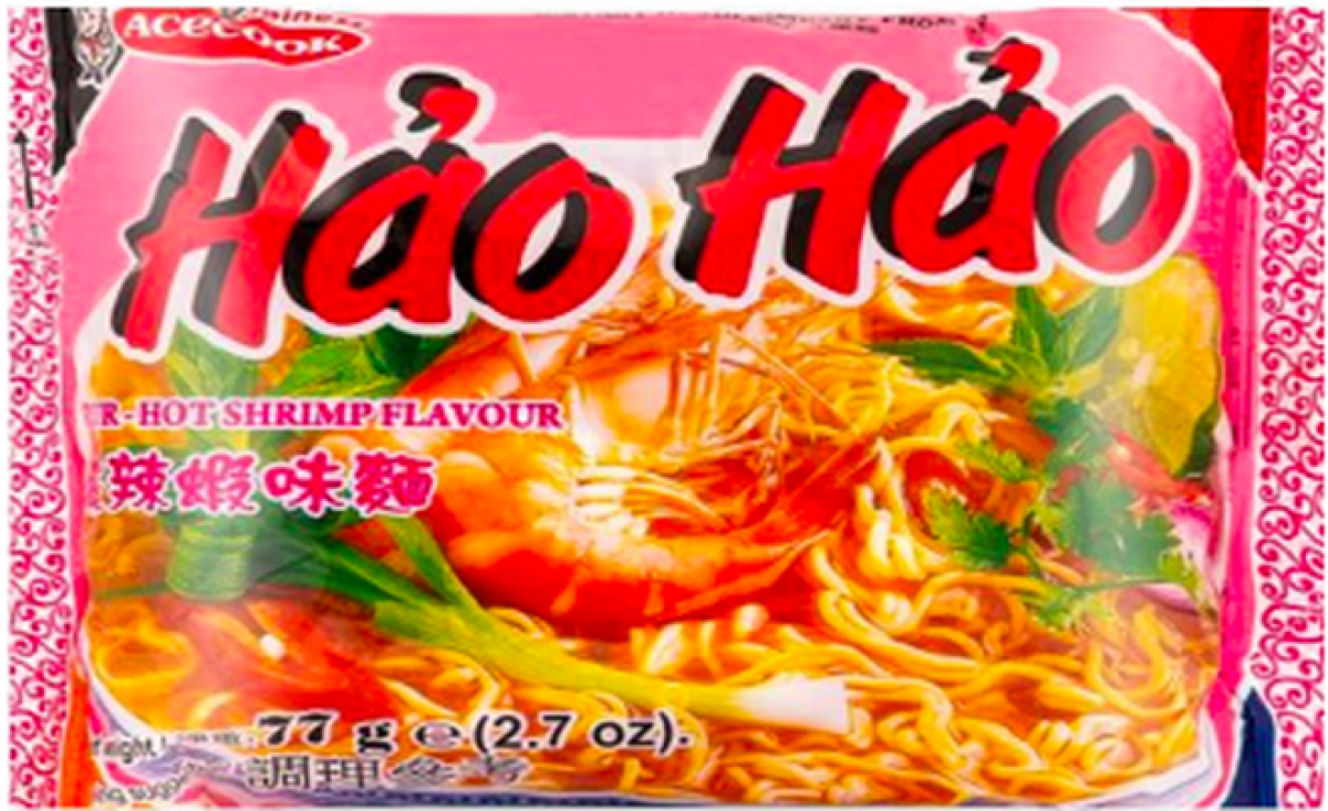 Bao bì sản phẩm mì Hảo Hảo, một trong 2 sản phẩm của Acecook nằm trong danh sách thu hồi của FSAI
