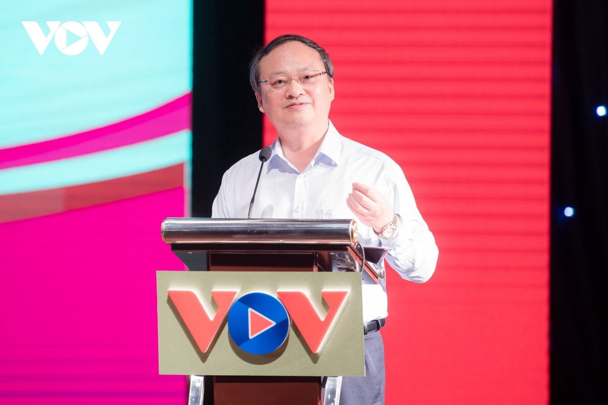 Ủy viên Trung ương Đảng, Tổng Giám đốc VOV Đỗ Tiến Sỹ phát biểu tại buổi lễ