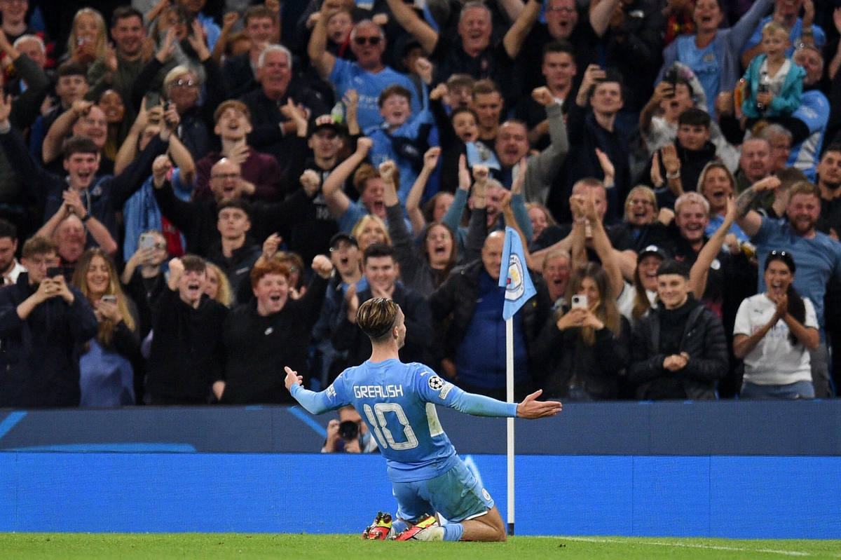 Tân binh Jack Grealish ghi bàn thắng đầu tiên cho Man City tại Champions League (Ảnh: Internet)