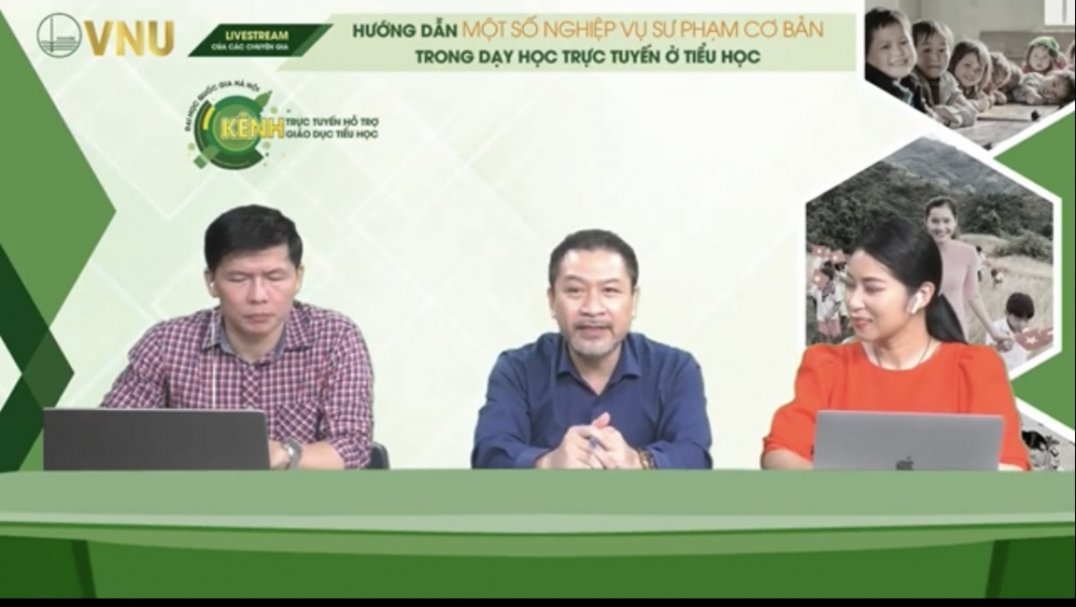 Các chuyên gia Giáo dục trường ĐH Giáo dục (ĐH Quốc gia Hà Nội) đang triển khai các chương trình hỗ trợ giáo viên dạy trực tuyến