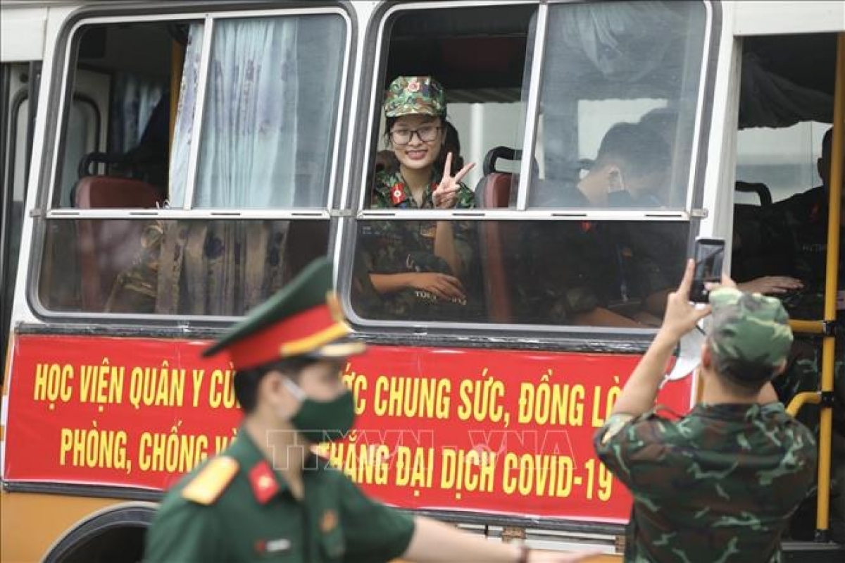 Cán bộ, chiến sĩ, bác sĩ Học viện Quân y vào chi viện cho TP HCM chống dịch Covid 19