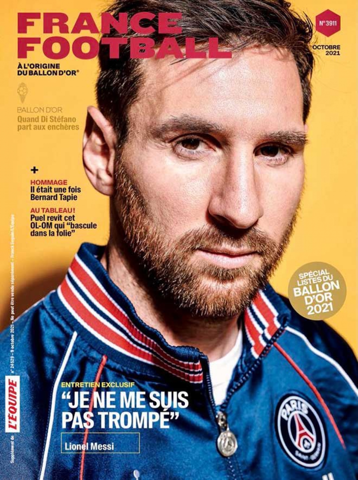 Trang bìa số tháng 10 của Tạp chí France Football