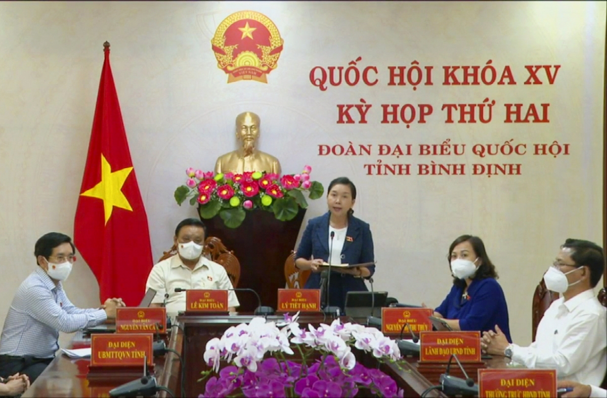 Bà Lý Tiết Hạnh, đại biểu đoàn Bình Định (ảnh VPQH)