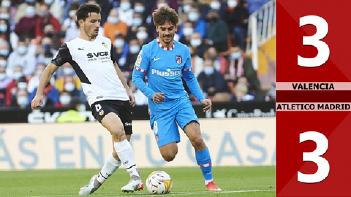 Atletico bị chia điểm đáng tiếc trên sân của Valencia (Ảnh: Internet)