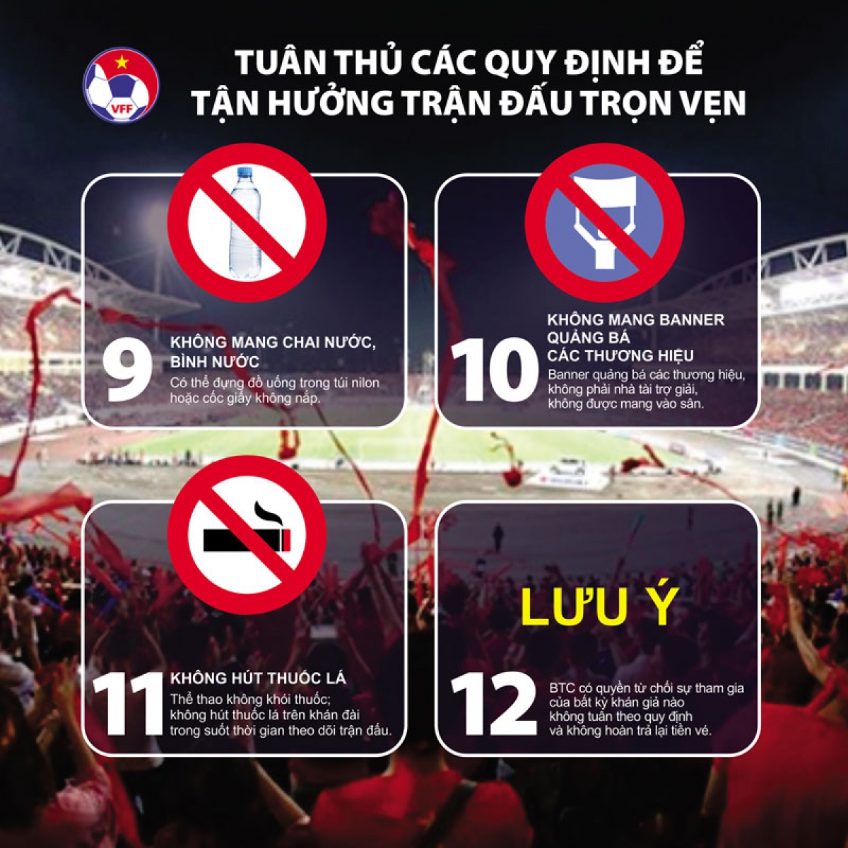 Những khuyến cáo của LĐBĐVN đối với CĐV đến sân Mỹ Đình (VFF)