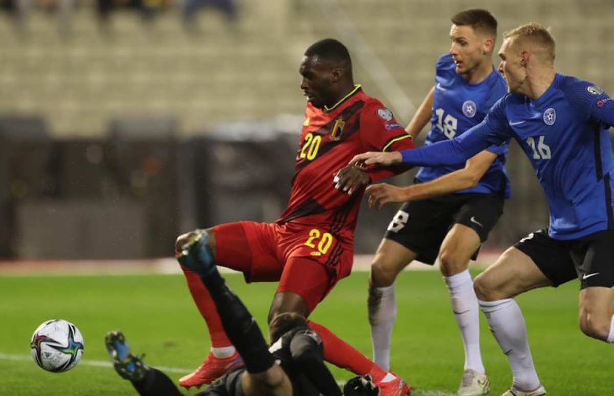 Christian Benteke mở tỷ số cho Bỉ (Ảnh: Internet)