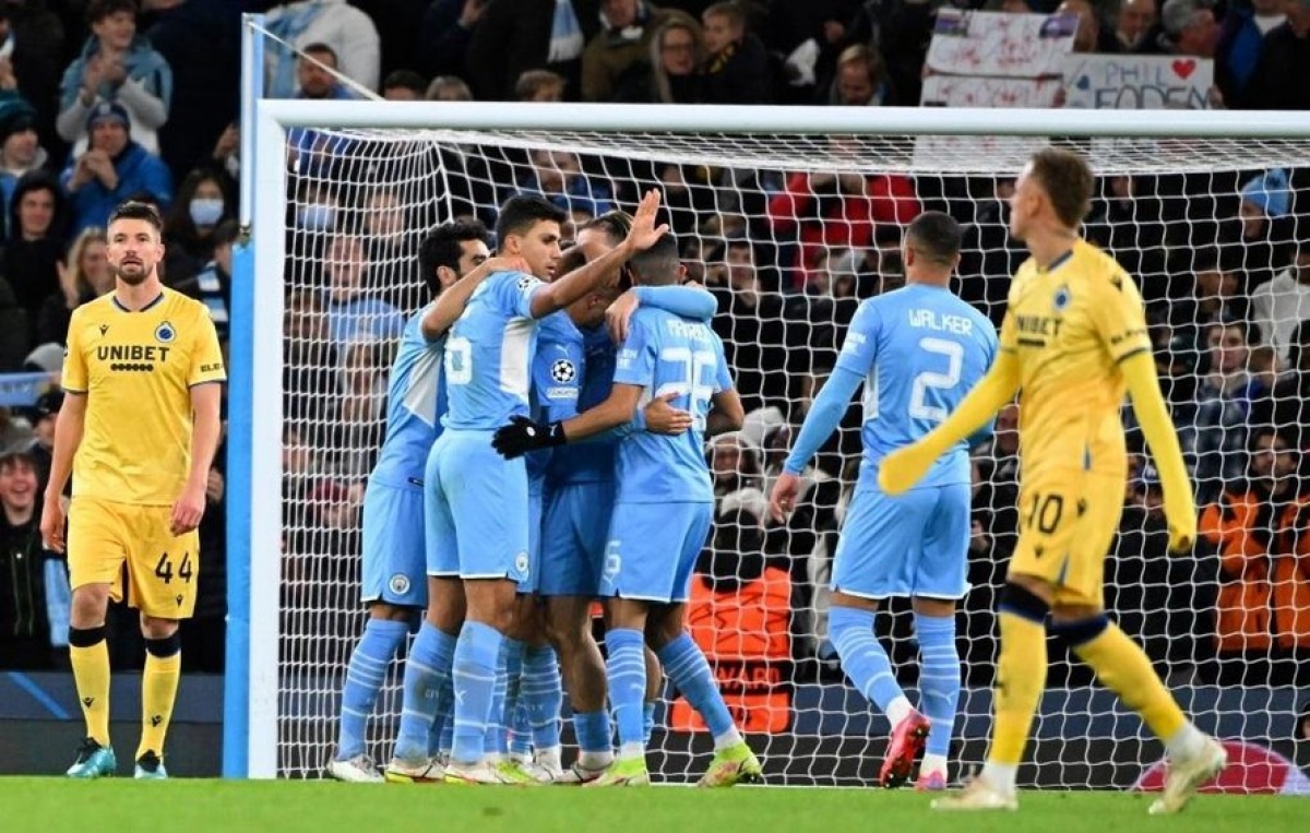 Manchester City thắng tưng bừng Club Brugge (Ảnh: Internet)