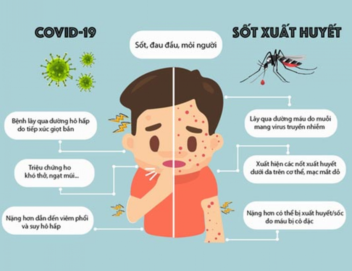 Dấu hiệu phân biệt Covid-19 và sốt xuất huyết