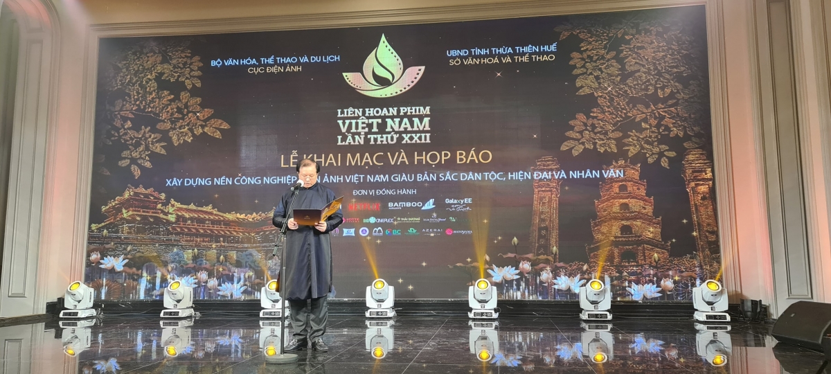 Thứ trưởng Bộ VHTT&DL Tạ Quang Đông tại Lễ khai mạc và Họp báo Liên hoan phim Việt Nam lần thứ XXII