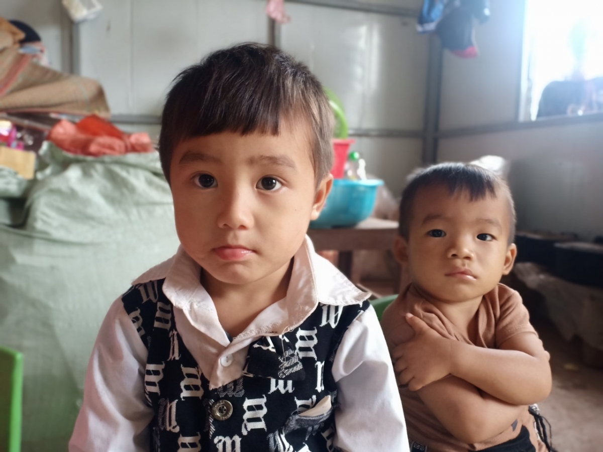 Học sinh của cô Ly Thị Cộng ở bản Vàng Lếch 2, xã Nậm Tin, huyện Nậm Pồ, tỉnh Điện Biên