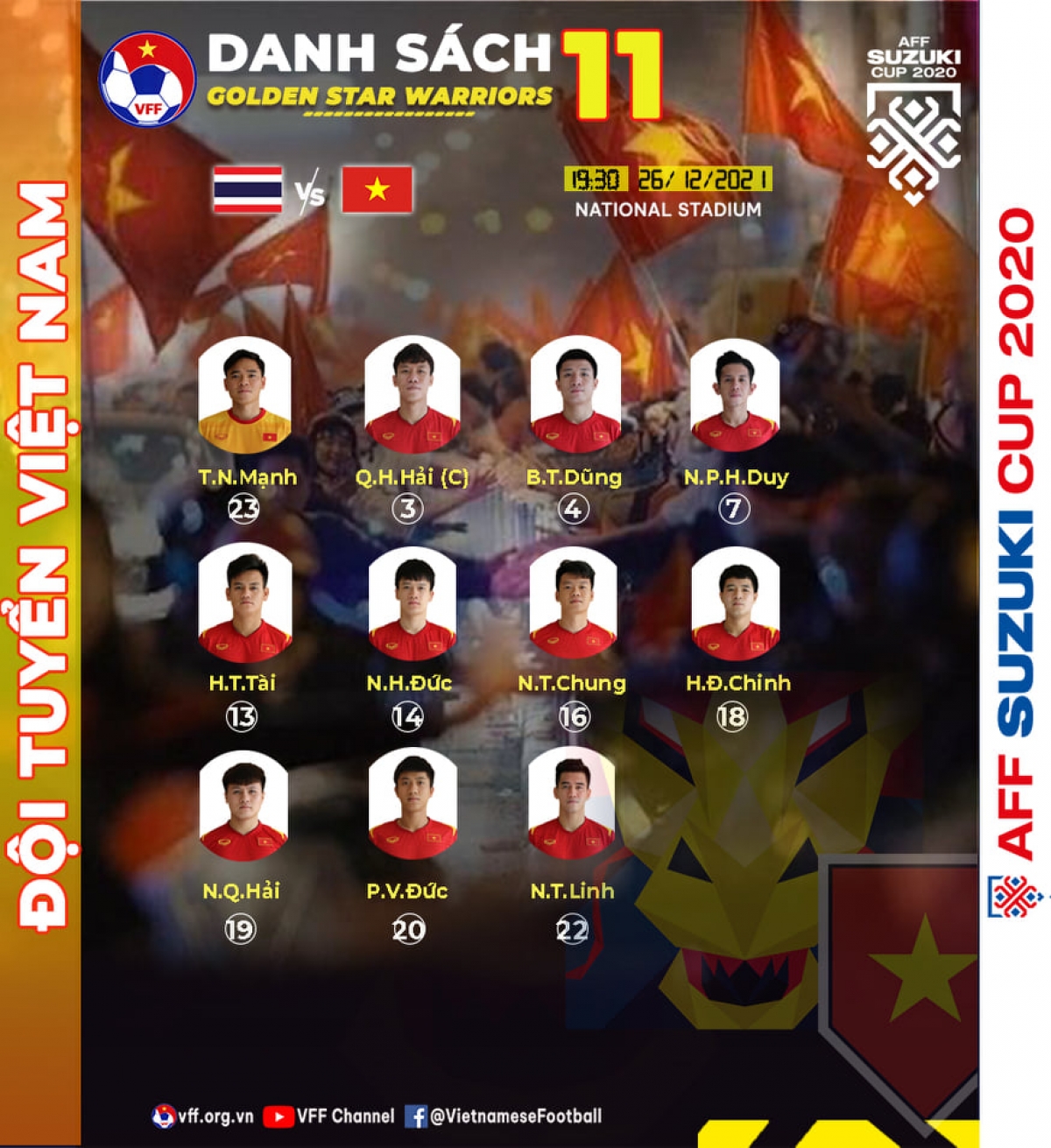 HLV Park Hang Seo thay đổi 5 vị trí ở trận bán kết lượt về AFF Cup 2020