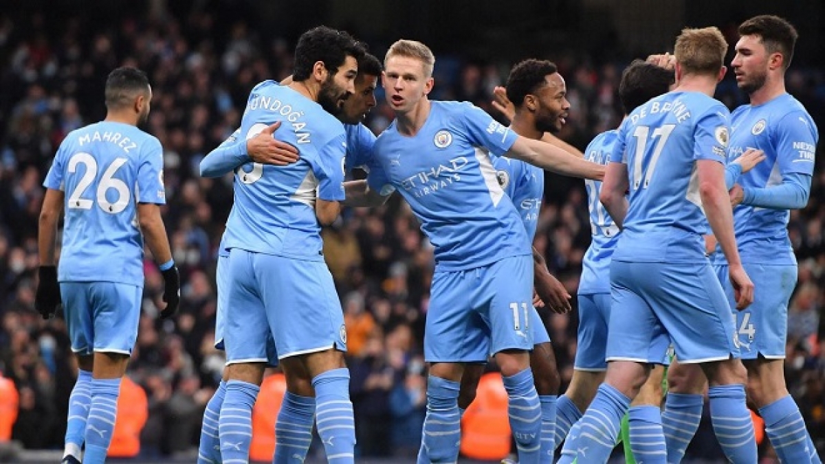 Man City chọc thủng lưới Leicester tới 4 lần chỉ trong 25 phút đầu trận (Ảnh: Internet)