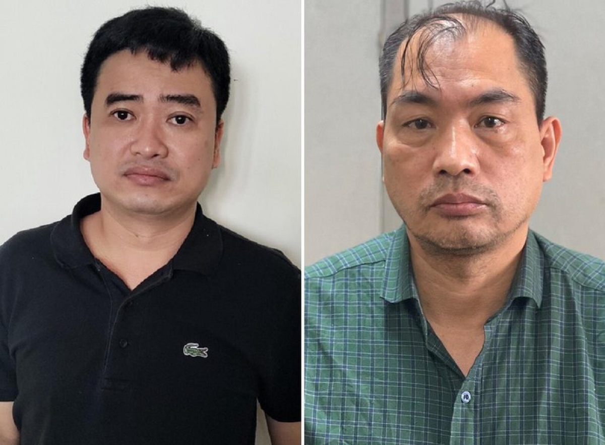Hai bị can Phan Quốc Việt (trái) và Phạm Duy Tuyến