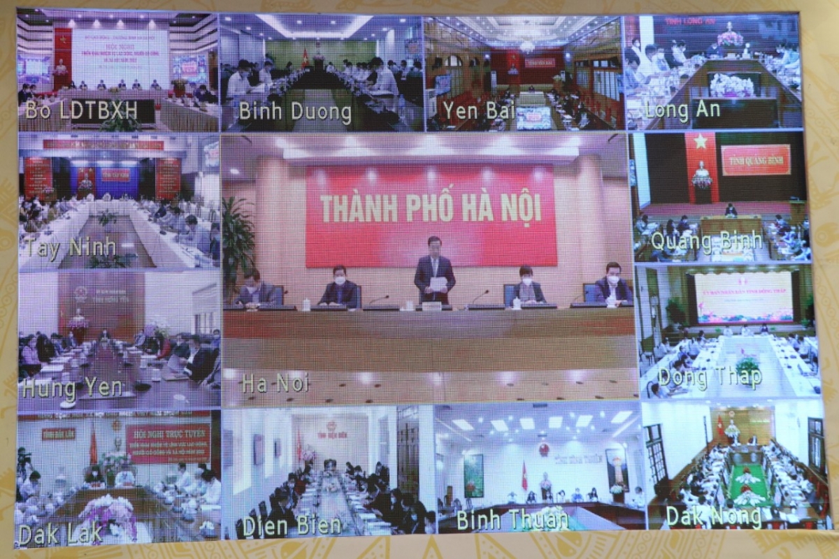 Hội nghị tổ chức theo hình thức trực tuyến tại 63 điểm cầu