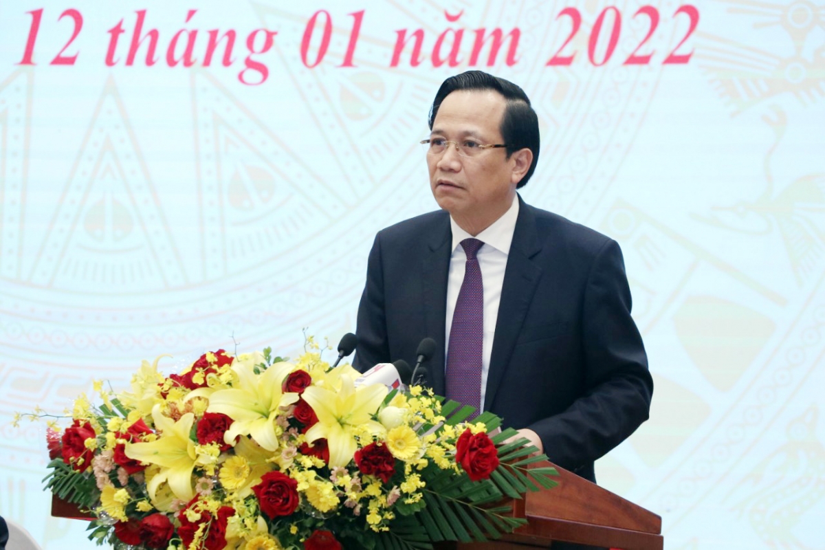 Bộ trưởng LĐ-TB&XH Đào Ngọc Dung phát biểu tại hội nghị