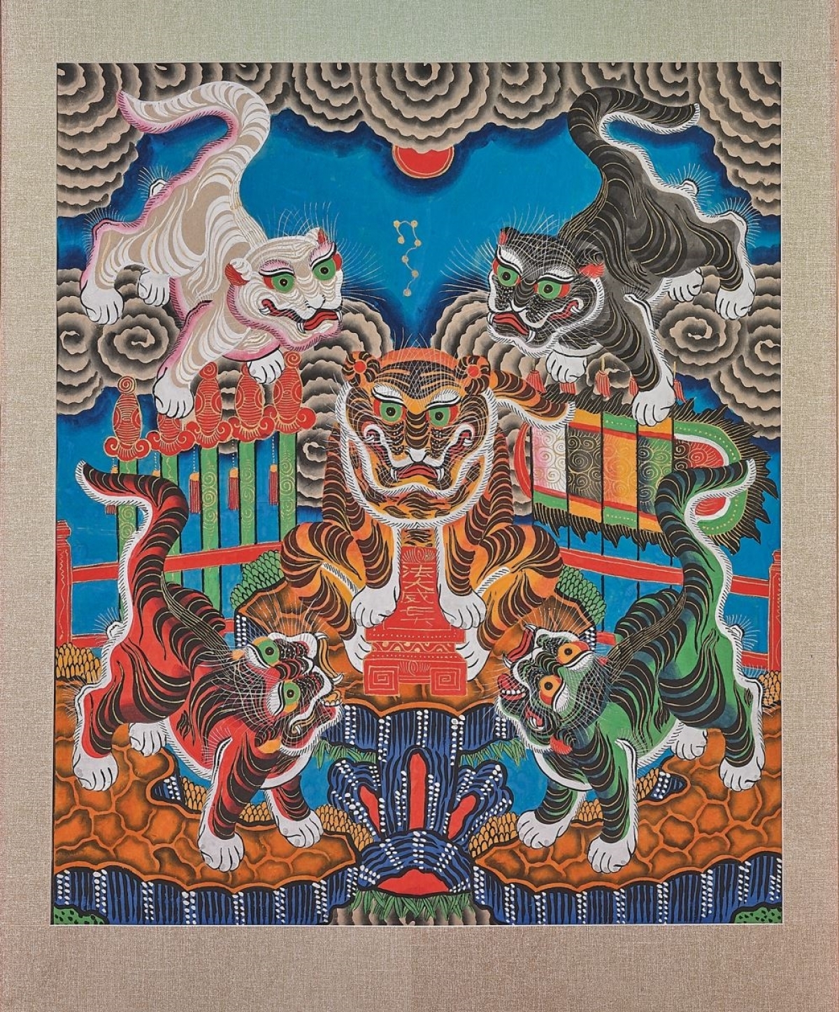 Ngũ hổ - Tranh dân gian Hàng Trống