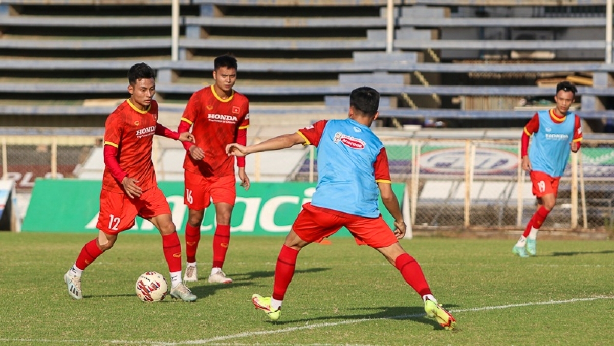 U23 Việt Nam tập luyện chiều 14/2 (Ảnh: VFF).