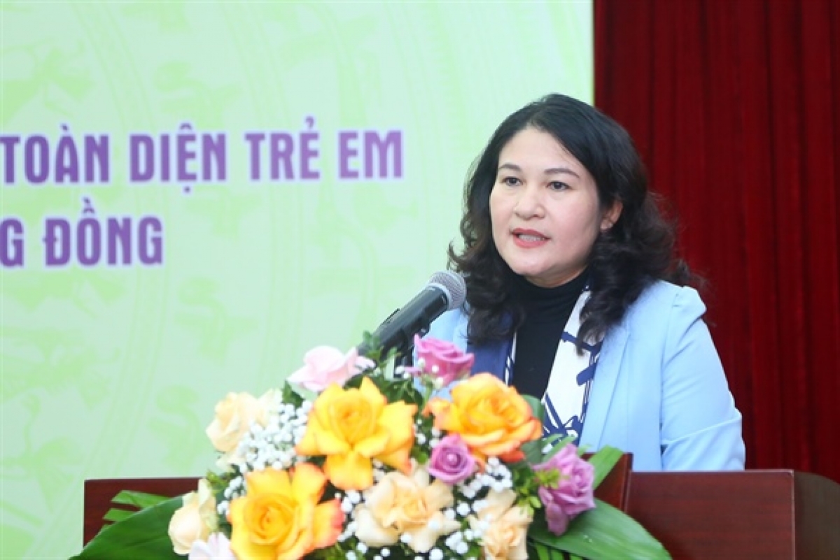 Thứ trưởng Bộ LĐTB&XH Nguyễn Thị Hà phát biểu tại buổi lễ ký Quy chế