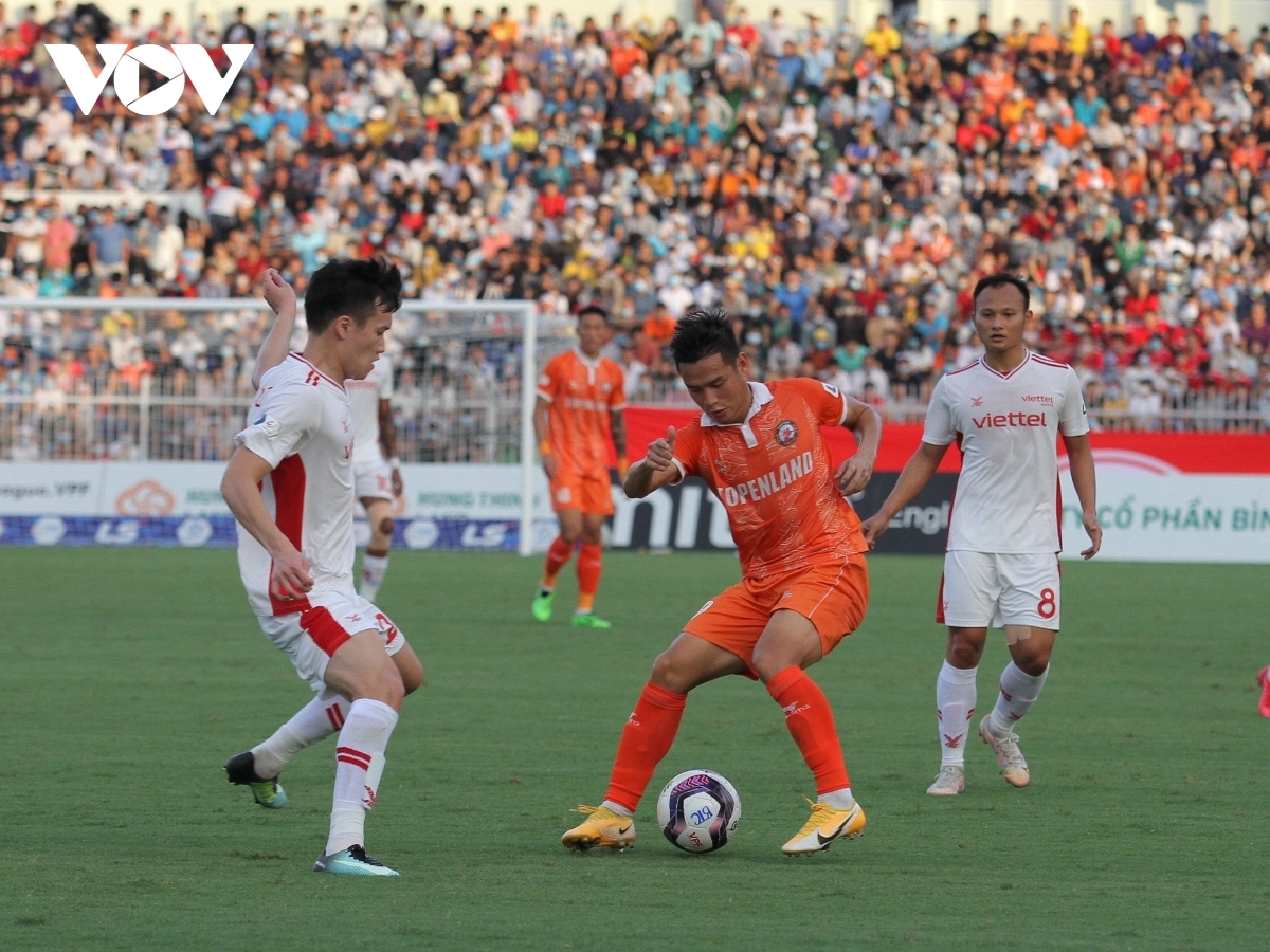 Mùa bóng 2021, Viettel đã giành chiến thắng 1-0 trước Topenland Bình Định (Ảnh VFF)