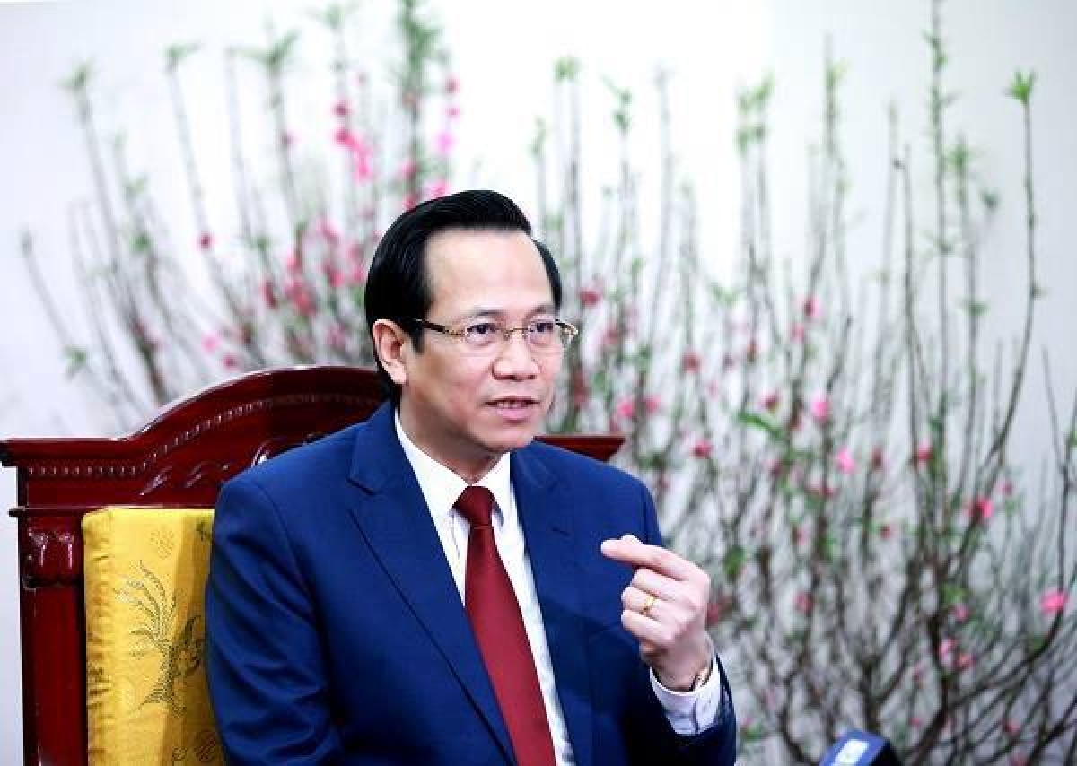 Bộ trưởng Bộ LĐ-TB&XH Đào Ngọc Dung trả lời phỏng vấn báo chí, truyền hình nhân dịp đầu Xuân