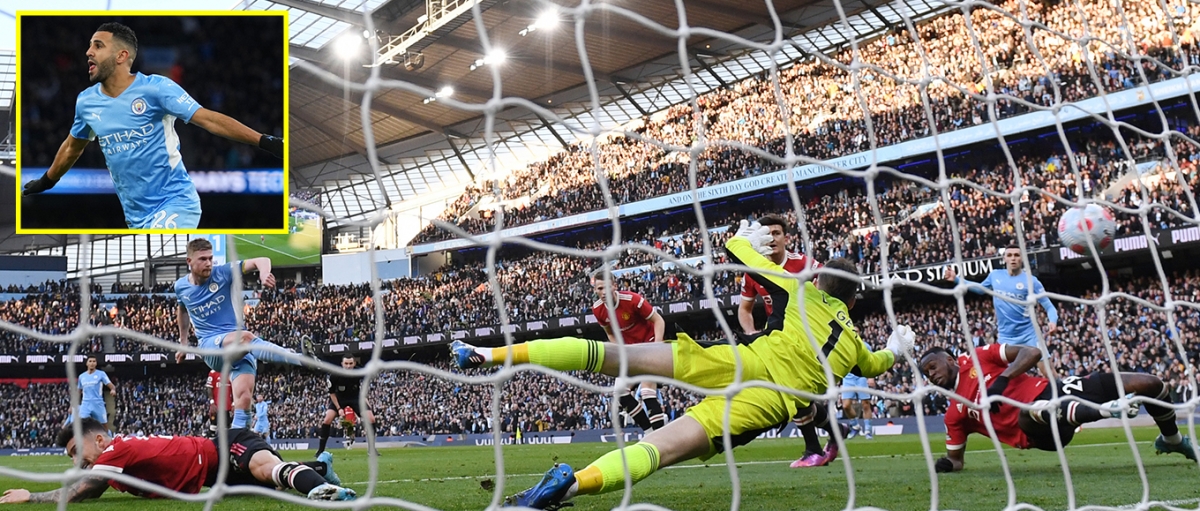 Pha làm bàn gây tranh cãi của Riyad Mahrez (Ảnh: Internet)