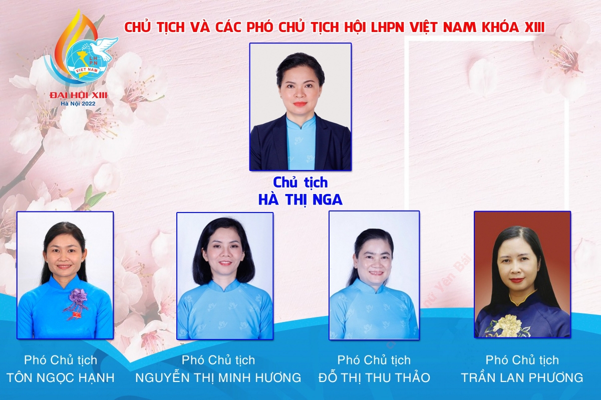 Chủ tịch và các Phó Chủ tịch Hội LHPNVN khóa 13