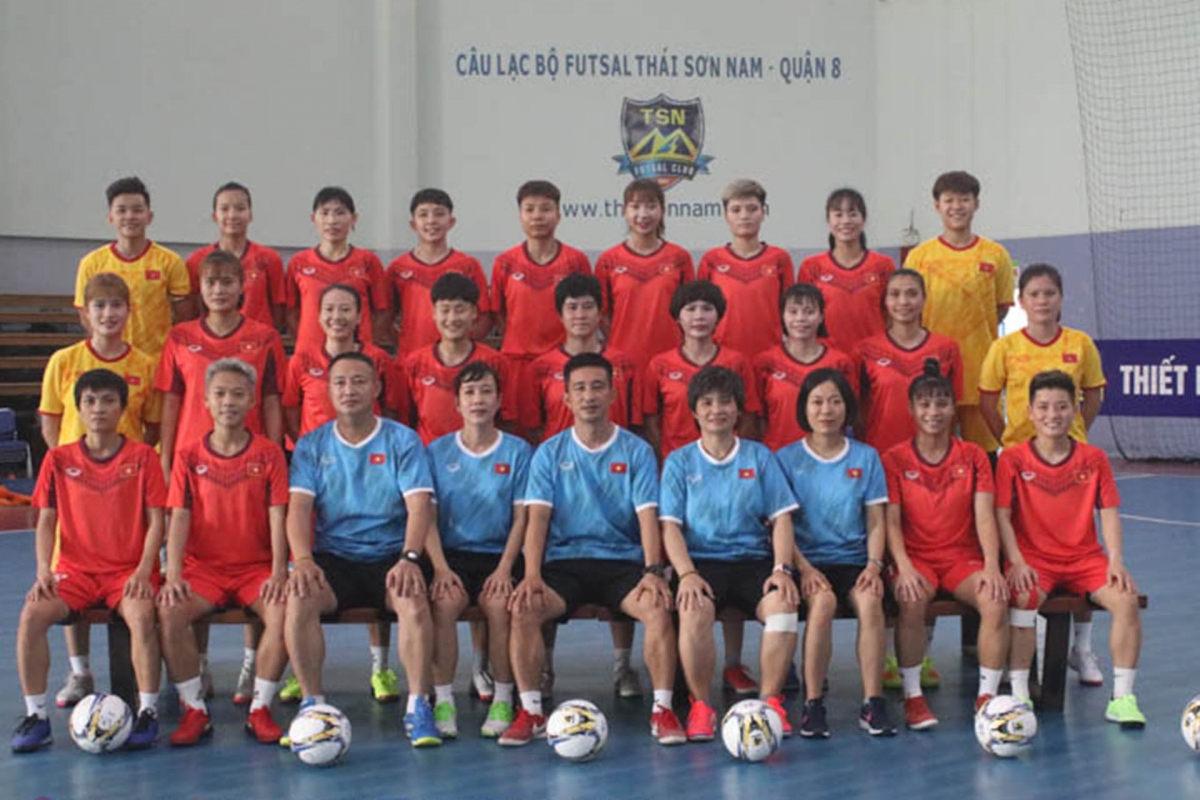 Các thành viên đội tuyển nữ futsal Việt Nam. (Ảnh: VFF) 