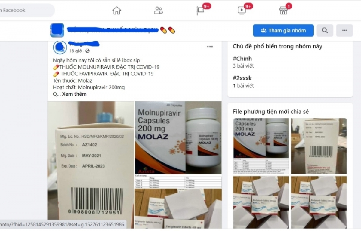 Thuốc điều trị Covid-19 được rao bán tràn lan trên mạng xã hội